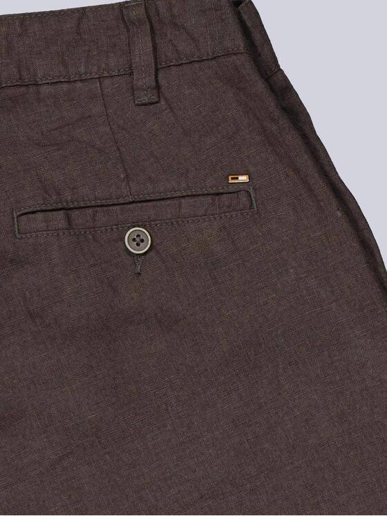 emilio adani Herren Chino aus 100% Leinen Dunkelbraun 40687