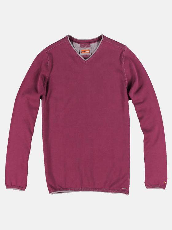 emilio adani Herren Hochwertiger Pullover Mit Elegantem V-Ausschnitt Violett 31008