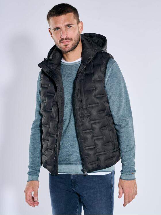 emilio adani Herren Steppweste mit Sorona-Füllung Schwarz 39091