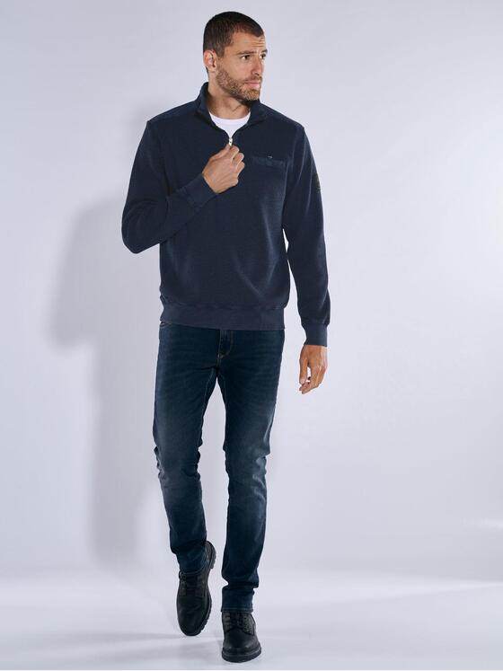 engbers Herren Sweatshirt strukturiert Indigoblau 37738