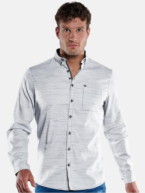 engbers Herren Langarm-Hemd meliert Silbergrau 33398
