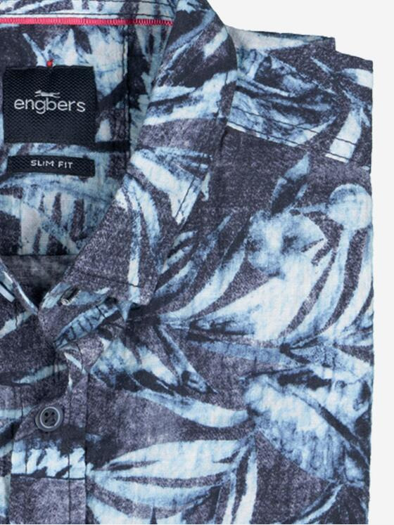 engbers Herren Kurzarm-Hemd slim fit Brilliantblau 37156
