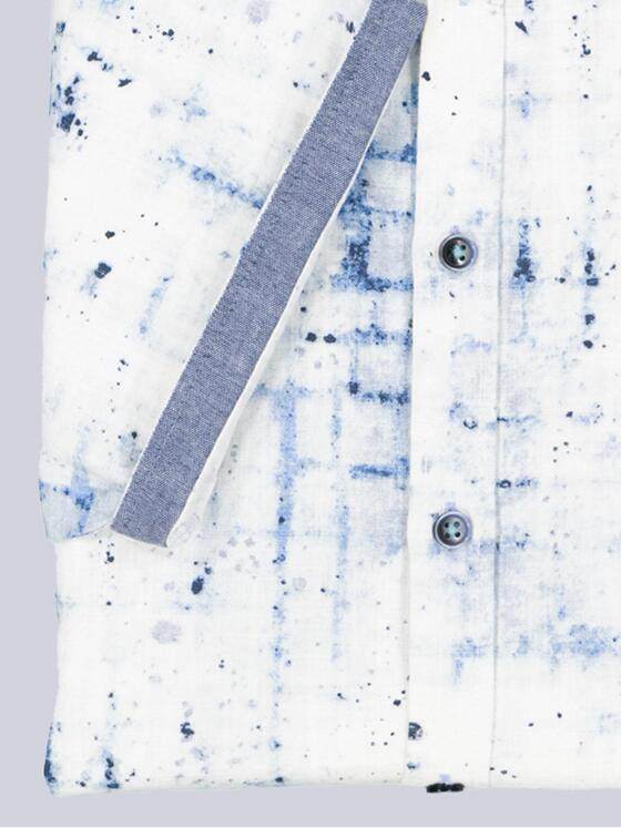 engbers Herren Kurzarm-Hemd gemustert Brilliantblau 38906