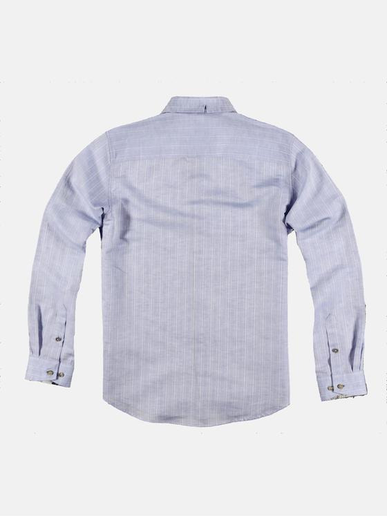ENGBERS GERMANY Herren Langarmhemd aus hochwertigem Leinenmaterial Mittelblau 29784