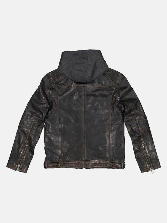 engbers Herren Lederjacke mit abnehmbarer Kapuze Braun 33306