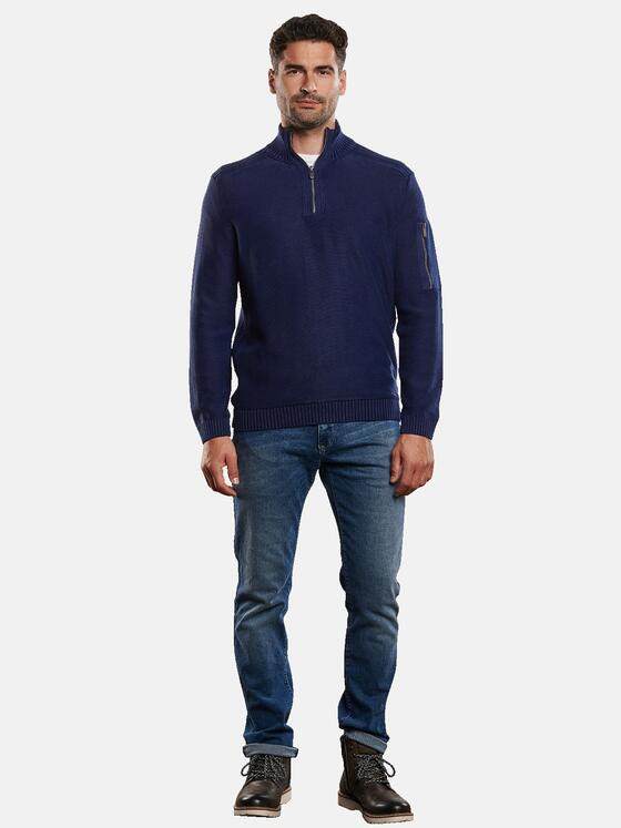 engbers Herren Pullover Stehkragen Saphirblau 32443