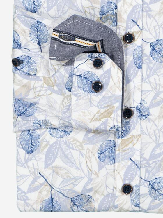 engbers Herren Langarm-Hemd gemustert Hellblau 36562