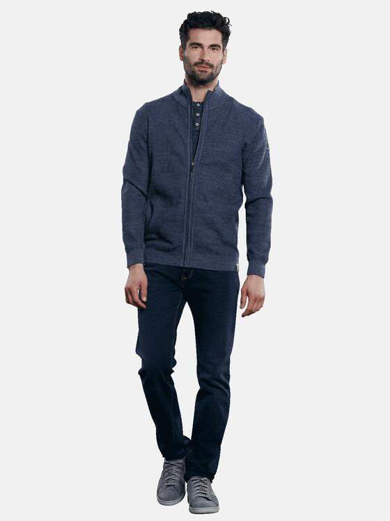 engbers Herren Strickjacke mit feiner Struktur Blau 31252