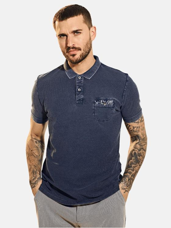emilio adani Herren Poloshirt strukturiert Blau 31629