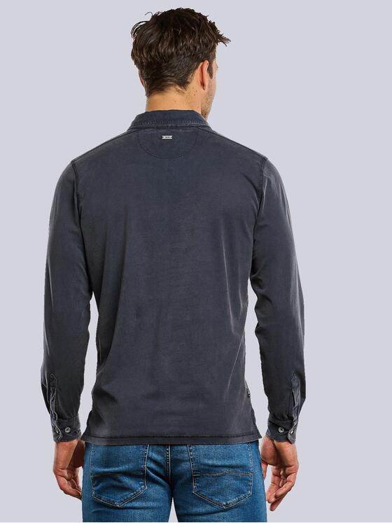 engbers Herren Langarm-Shirt mit Polokragen Grau 33767