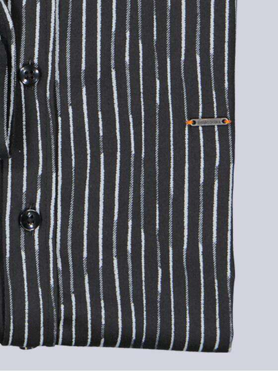 emilio adani Herren Hemd gemustert Schwarz 39926