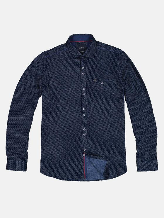 engbers Herren Langarm-Hemd gemustert Marineblau 32466