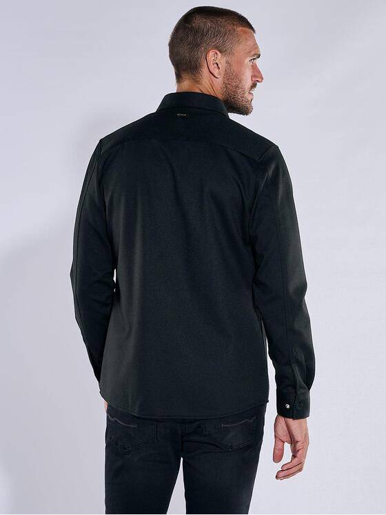emilio adani Herren Langarm-Hemd uni Schwarz 37855