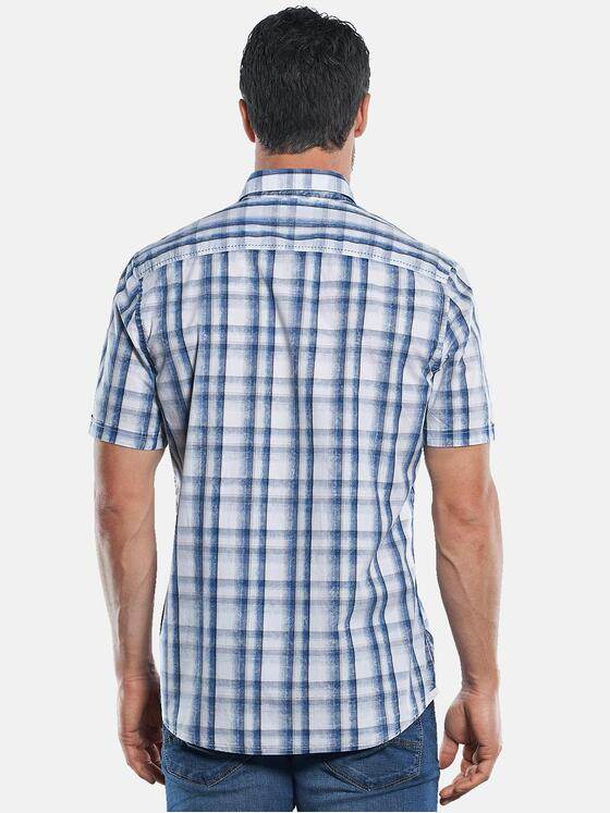 engbers Herren Sommerliches Karohemd mit dezenten Kontrastdetails Marineblau 29608