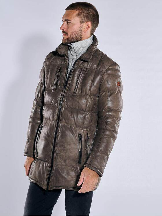 emilio adani Herren Lederjacke regular Braun 37431