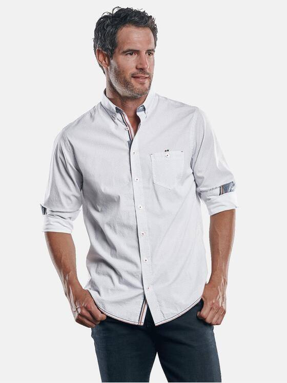 engbers Herren Dezent gemustertes Langarmhemd Saphirblau 30377