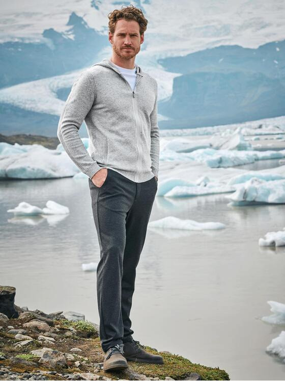 engbers Herren Strickjacke mit Kapuze Grau 35742