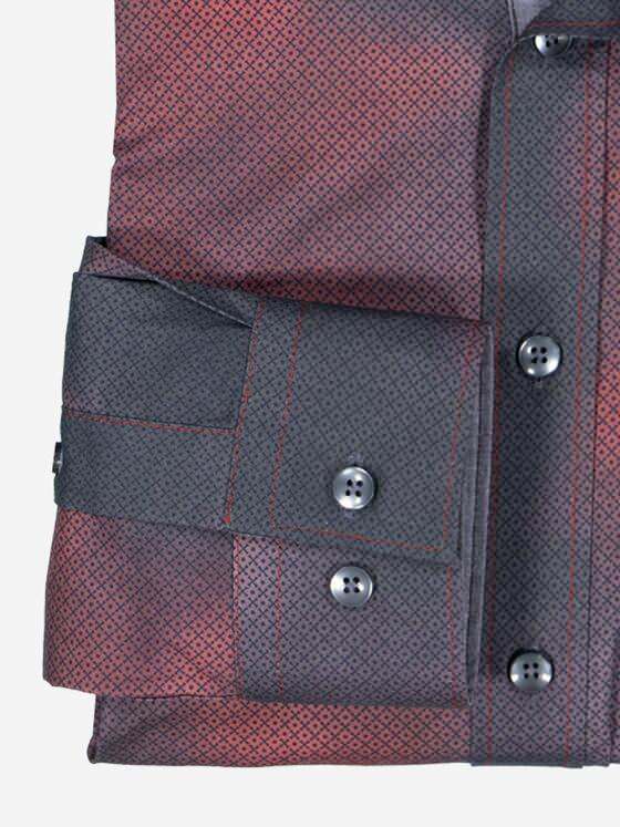 engbers Herren Langarm-Hemd gemustert Dunkelrot 37661