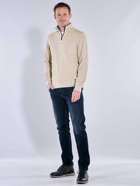 engbers Herren Sweatshirt mit Stehkragen Beige 39687
