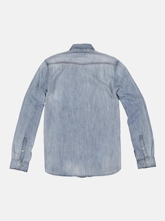 emilio adani Herren Langarm-Hemd strukturiert Blau 34259