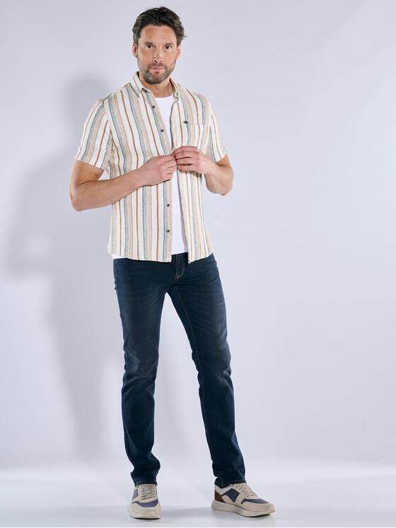 engbers Herren Kurzarm-Hemd gestreift Rostorange 38774