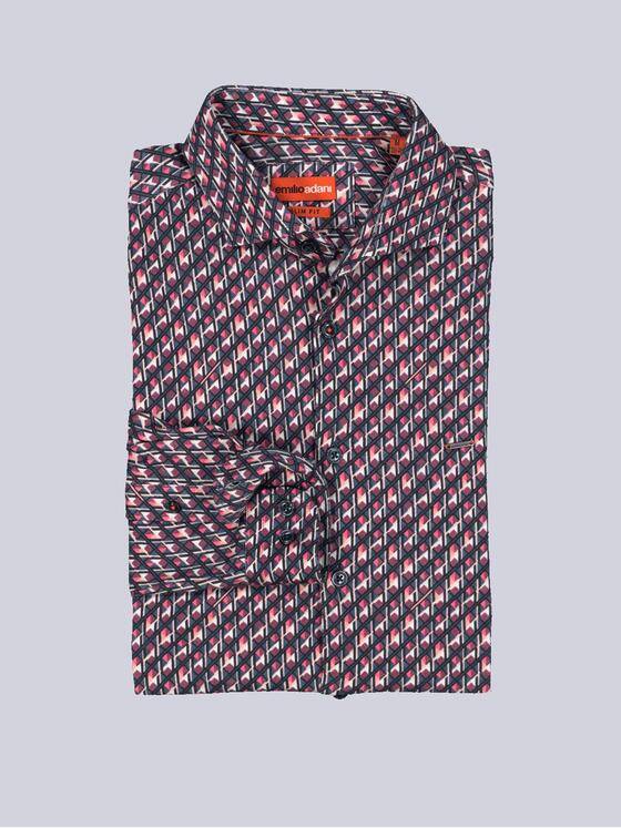 emilio adani Herren Langarm-Hemd slim fit Violett 36026