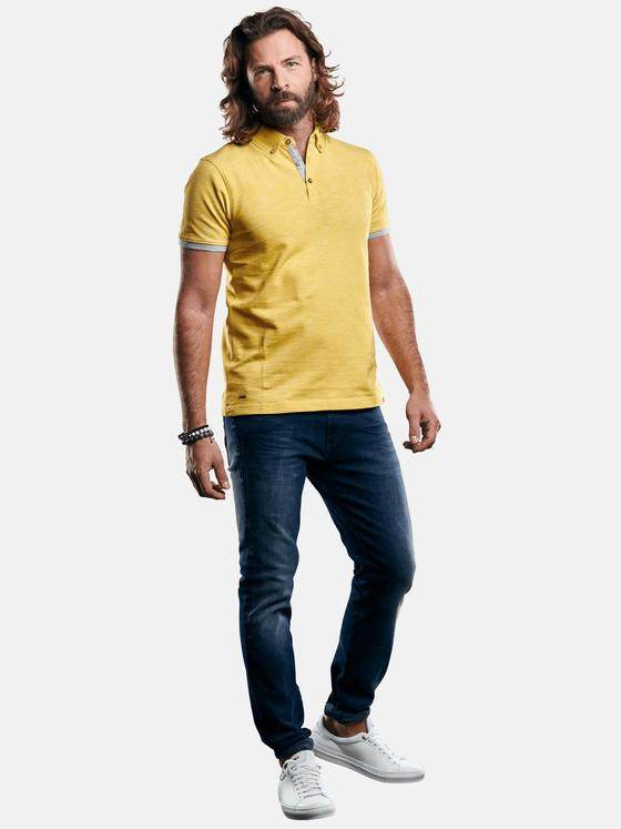 emilio adani Herren Poloshirt mit modischem Button Down Kragen Gelb 29248