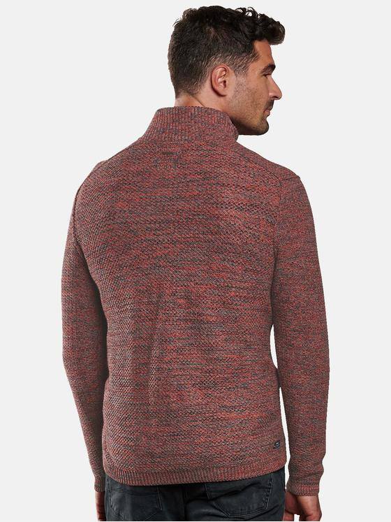 engbers Herren Troyer-Pullover mouliniert Dunkelorange 32036