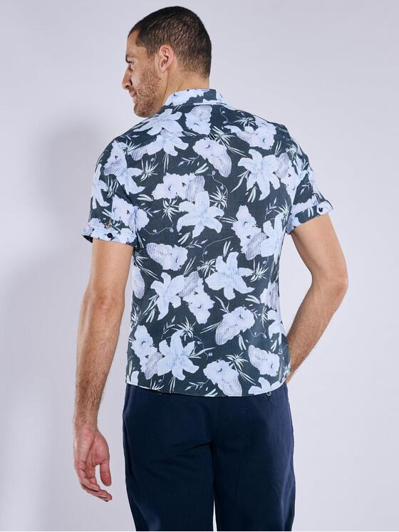 engbers Herren Kurzarm-Hemd gemustert Blau 36984