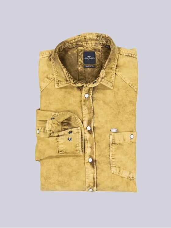 engbers Herren Langarm-Hemd uni Gelb 35657