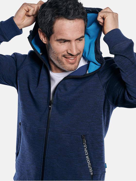 engbers Herren Sportive Sweatjacke mit Outdoor-Details Marineblau 29757