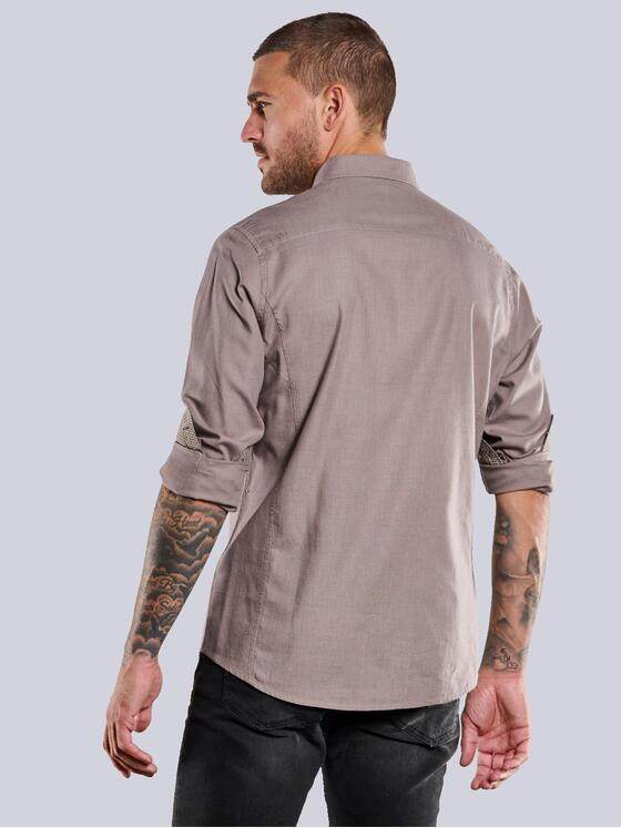 emilio adani Herren Langarm-Hemd uni Beige 33473