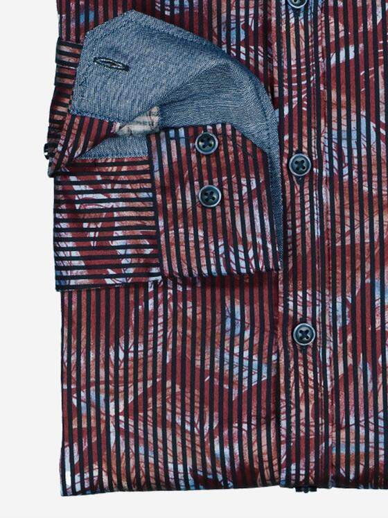 engbers Herren Langarm-Hemd gemustert Rot 38012