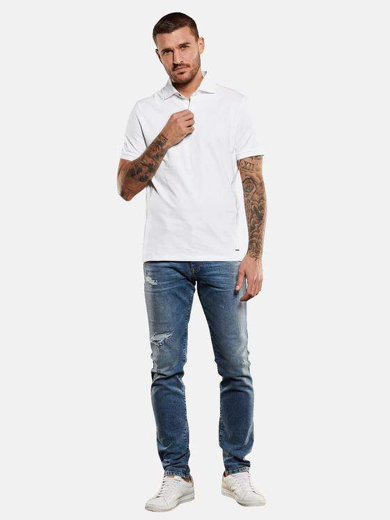 emilio adani Herren Polo-Shirt slim fit Weiß 35101