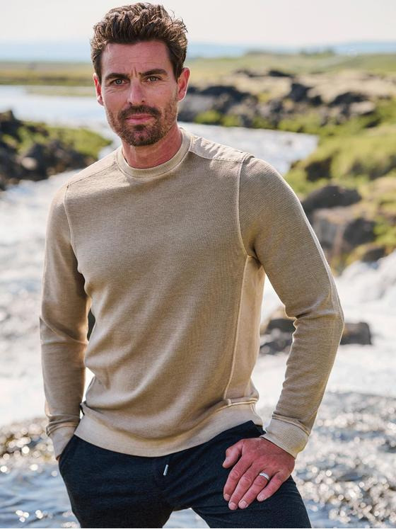 engbers Herren Sweatshirt strukturiert Beige 35314