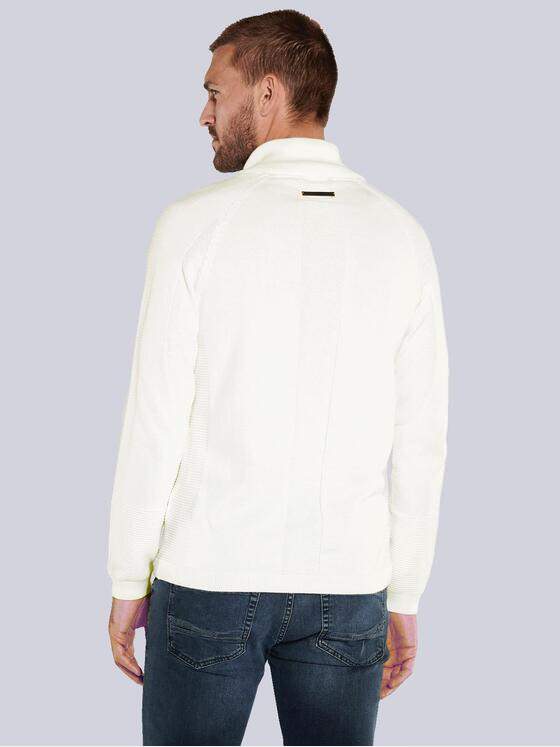 emilio adani Herren Pullover mit Polo-Kragen Weiß 36075