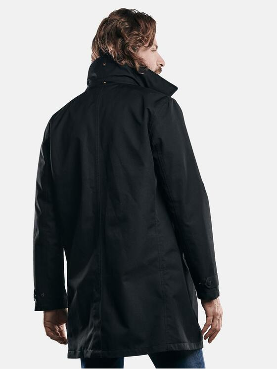 emilio adani Herren wasserdichte lange Jacke Schwarz 29040