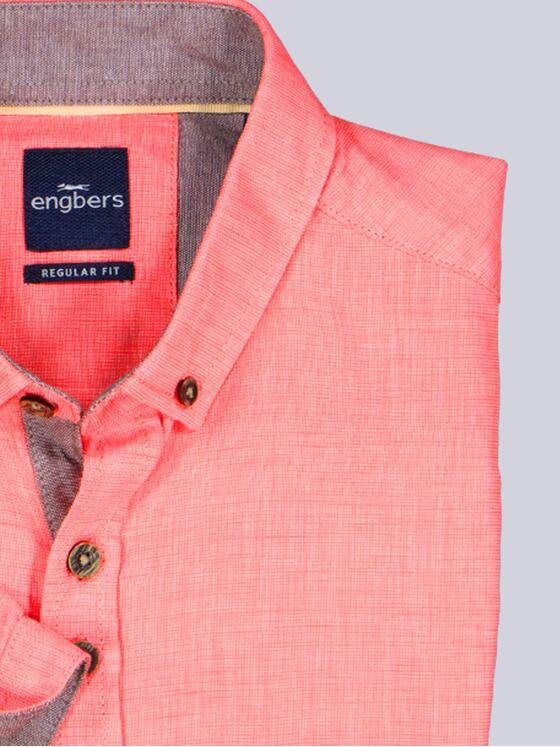 engbers Herren Kurzarm-Hemd mit Leinenanteil Hellrot 38382