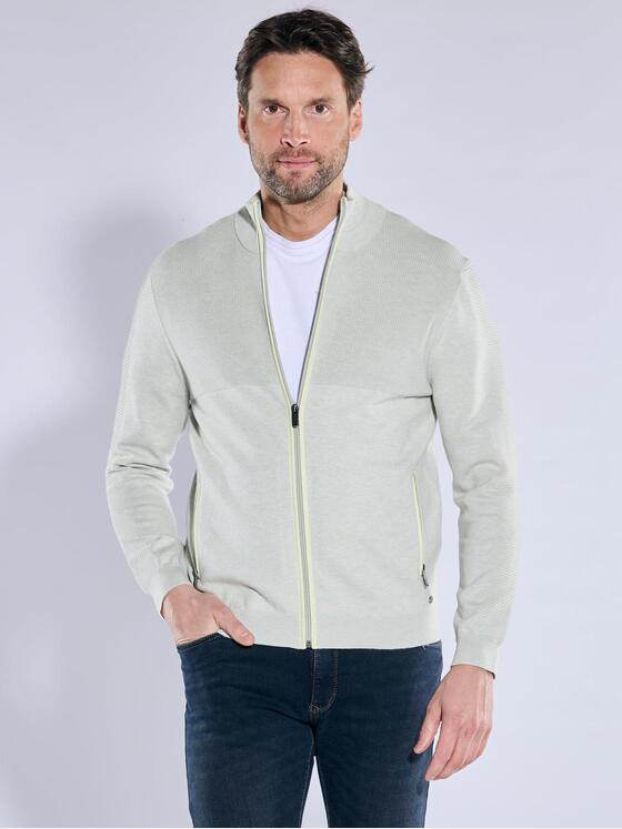engbers Herren Cardigan strukturiert Hellgruen 38561