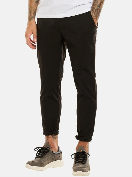 emilio adani Herren Hose mit Tunnelzug Schwarz 34095