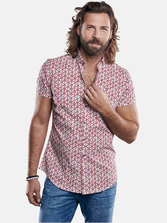 emilio adani Herren elastisches Hemd in maskuliner Passform Rot 29322