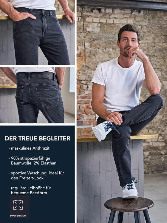 engbers Herren Jeans "My Favorite" straight Grau 36323