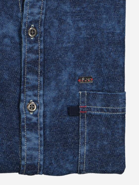 engbers Herren Kurzarm-Hemd uni Blau 36715