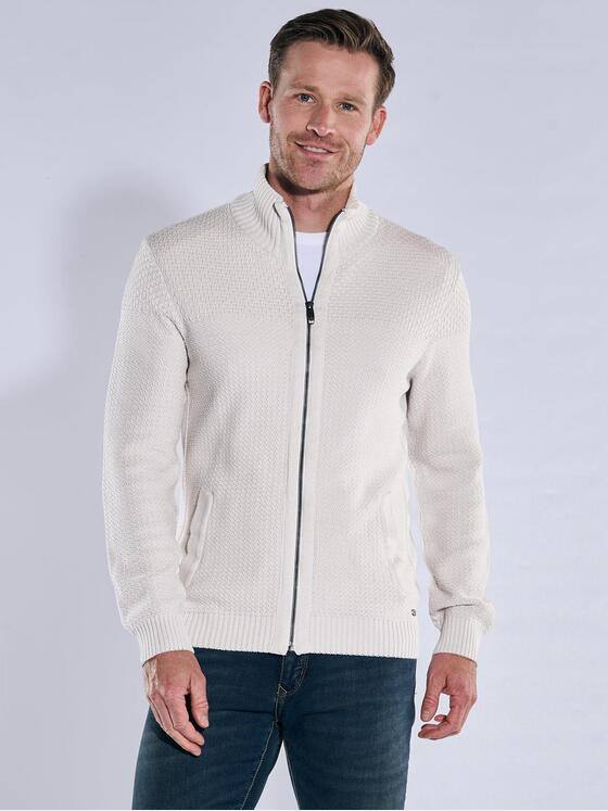 engbers Herren Strickjacke strukturiert Hellgrau 39513