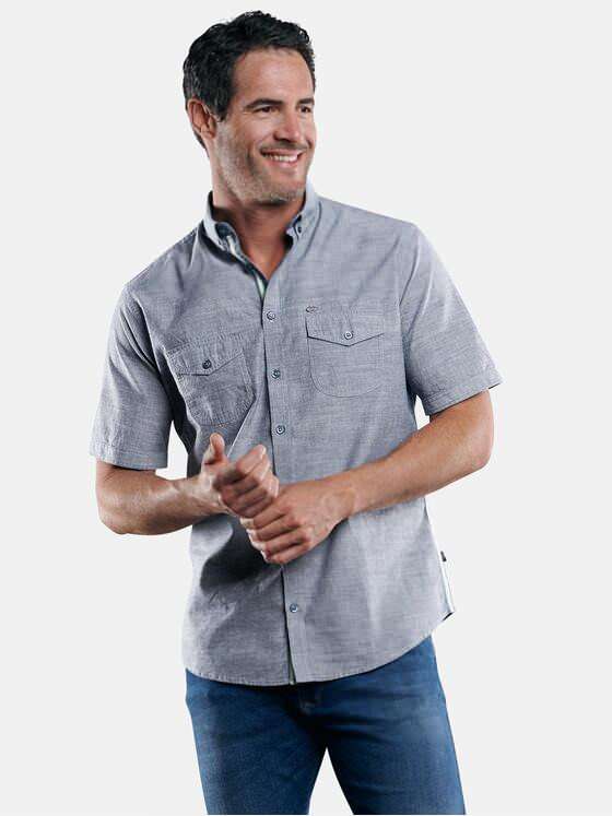 engbers Herren Kerniges Hemd mit Galon-Tape Saphirblau 29426