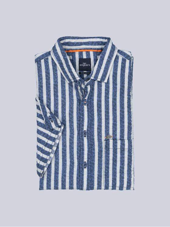 engbers Herren Kurzarm-Hemd gestreift Saphirblau 38698