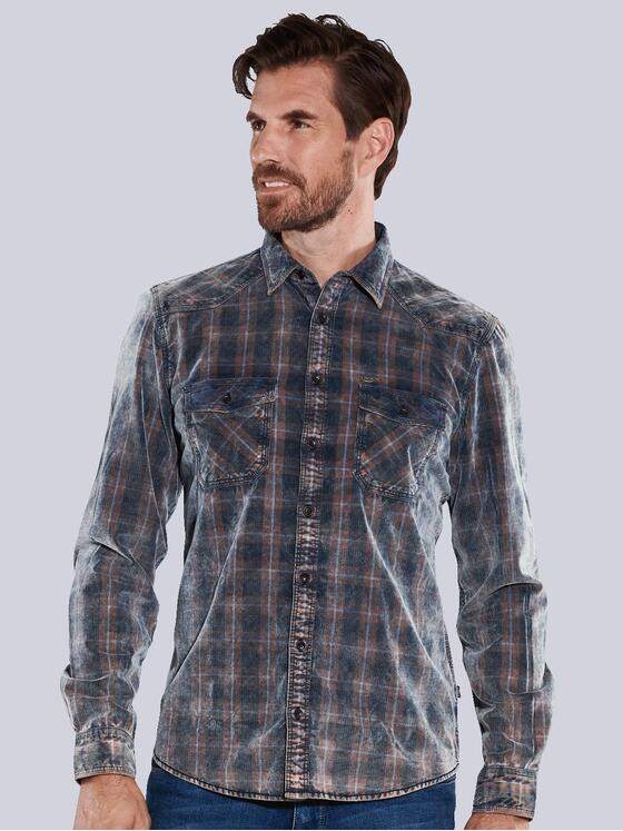 engbers Herren Langarm-Hemd kariert Orange 35654