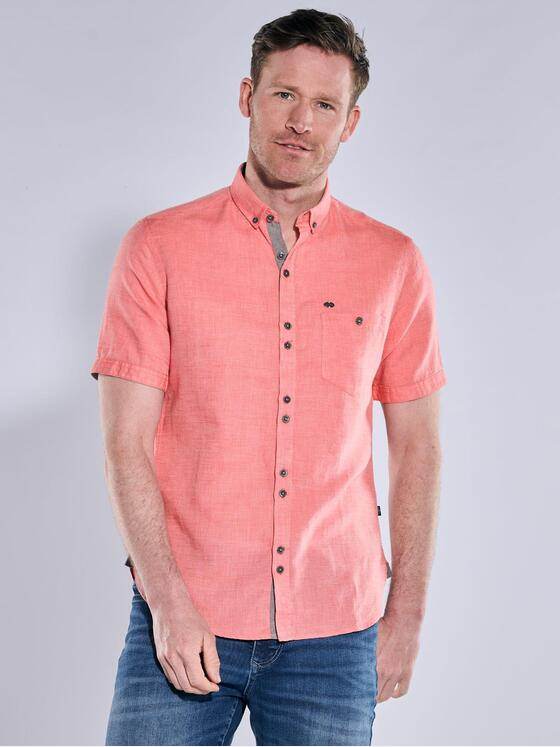 engbers Herren Kurzarm-Hemd mit Leinenanteil Hellrot 38382