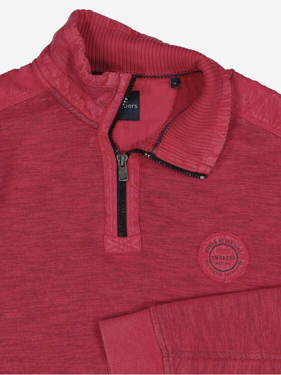 engbers Herren Sweatshirt mit Troyerkragen Rot 38054