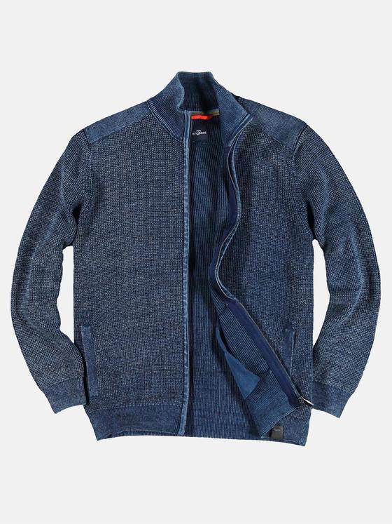 engbers Herren leicht moulinierte Strickjacke Blau 28921